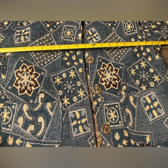 Jane Ashley Blue Patterned Jean Jacket - Picture 4 of 4